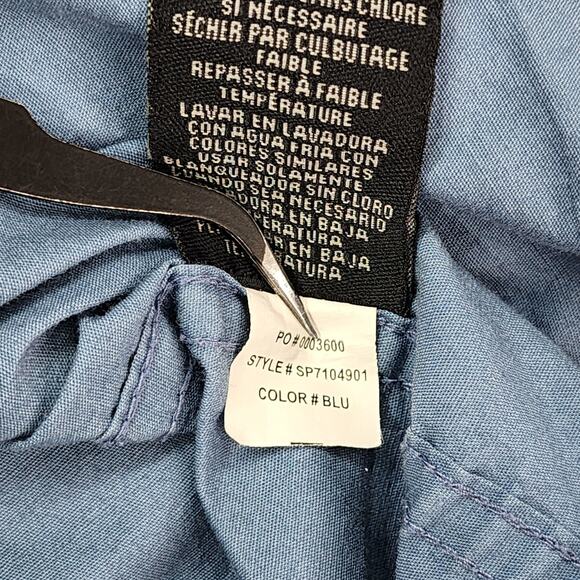 Voyager Shirt Mens XXL Blue Printed Stretch Cotton Short Sleeve Button Front - Picture 8 of 11